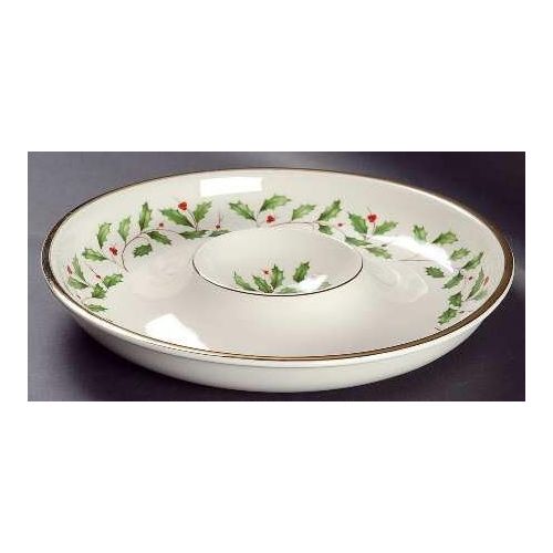 레녹스 Lenox Holiday (Dimension) 1 Piece Chip & Dip, Fine China Dinnerware