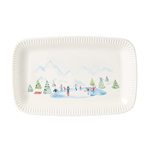 레녹스 Lenox Profile Snow Day Rectangular Platter, 2.31, White