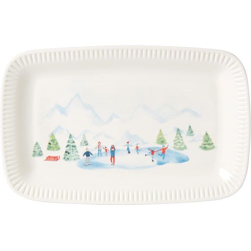 레녹스 Lenox Profile Snow Day Rectangular Platter, 2.31, White