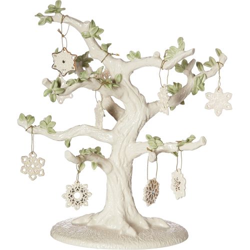 레녹스 Lenox Snowflake 10 Piece Ornament & Tree Set, 6.35 LB, Multi, 11