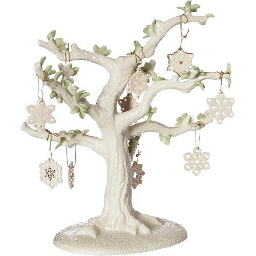 레녹스 Lenox Snowflake 10 Piece Ornament & Tree Set, 6.35 LB, Multi, 11
