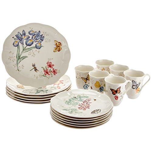 레녹스 Lenox 6342794 Butterfly Meadow 18 Piece Dinnerware Set