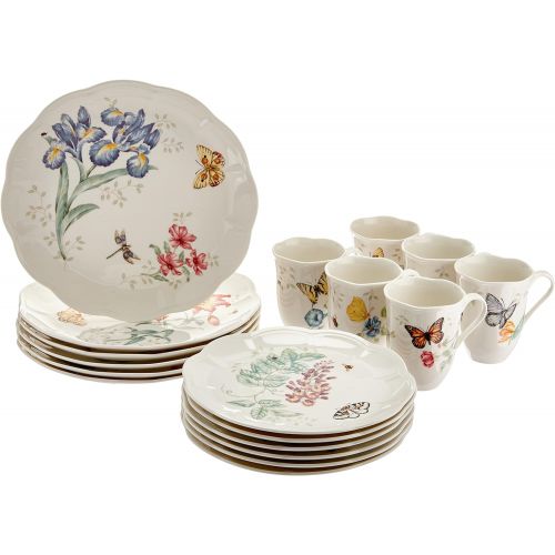 레녹스 Lenox 6342794 Butterfly Meadow 18 Piece Dinnerware Set