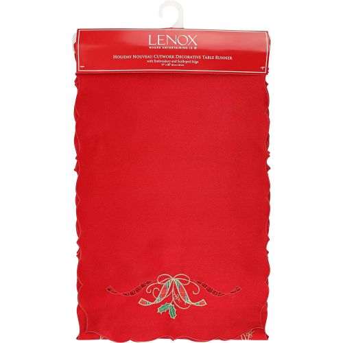 레녹스 Lenox Holiday Nouveau 90 Inch Runner, Red