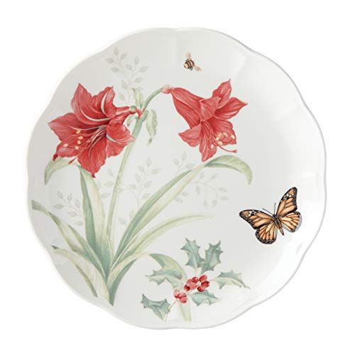 레녹스 Lenox Butterfly Meadow Holiday Amaryllis Dinner Plate