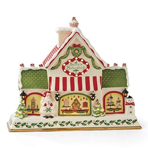 레녹스 Lenox 886345 Holiday Light Up & Musical Bakeshop CenterPiece