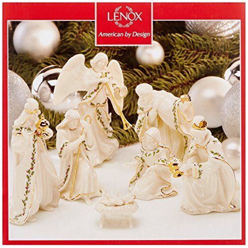 레녹스 Lenox Holiday Xmas Nativity Porcelain 7 Pc set Holy Family, Three Kings, Angel