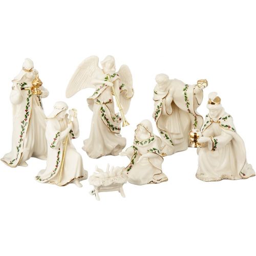 레녹스 Lenox Holiday Xmas Nativity Porcelain 7 Pc set Holy Family, Three Kings, Angel