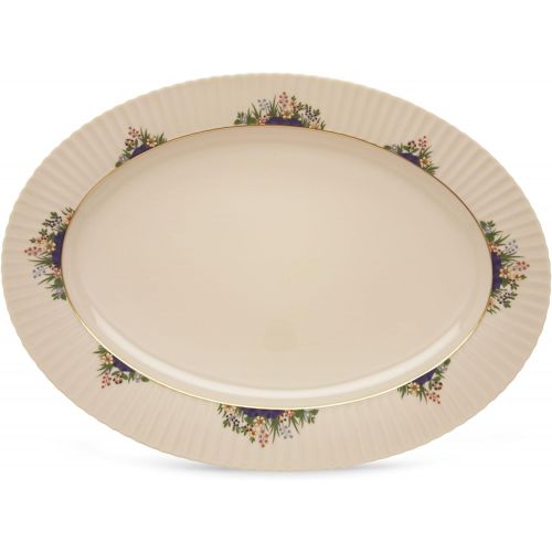 레녹스 Lenox Rutledge 16 Oval Serving Platter, White