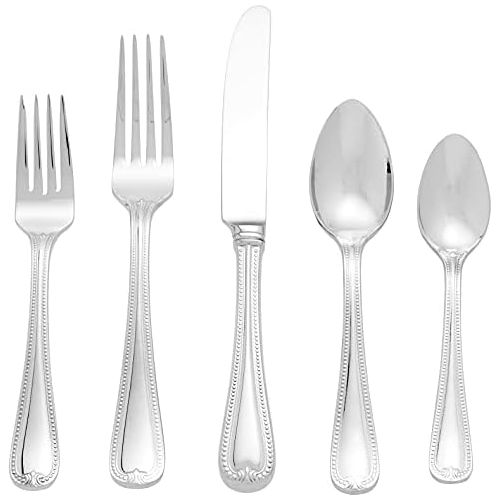 레녹스 Lenox Vintage Jewel 20 Piece Flatware Set, 3.60 LB, Metallic