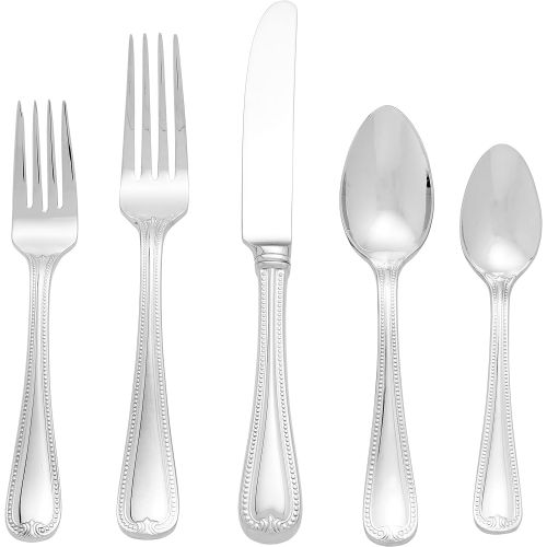 레녹스 Lenox Vintage Jewel 20 Piece Flatware Set, 3.60 LB, Metallic