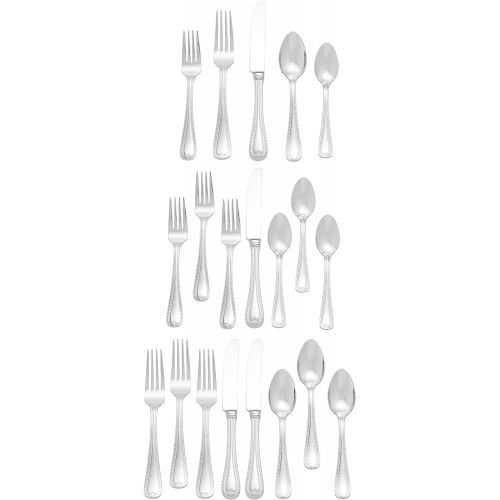 레녹스 Lenox Vintage Jewel 20 Piece Flatware Set, 3.60 LB, Metallic