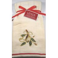 Lenox Holiday Nouveau Kitchen Towels Set of 2 (Embroidered Holly)