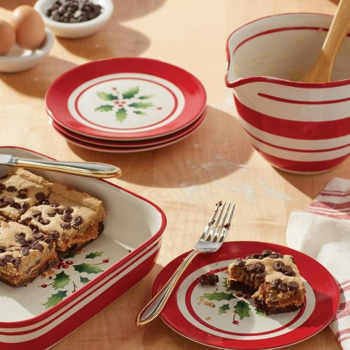 레녹스 Lenox 893567 Holiday Handpaint Stripe 2 Piece Baking Set