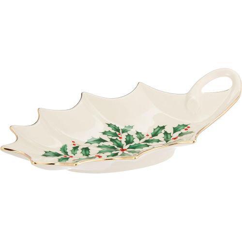 레녹스 Lenox Holiday Holly Leaf Dish