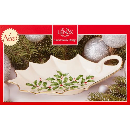 레녹스 Lenox Holiday Holly Leaf Dish