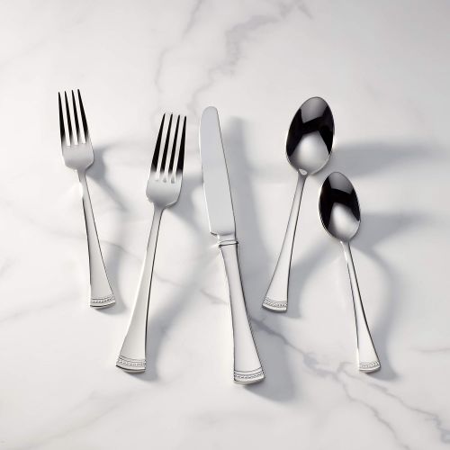 레녹스 Lenox Portola 65 Piece Flatware Set, 10.00 LB, Metallic