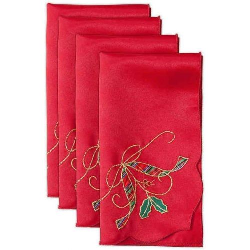 레녹스 Lenox Holiday Nouveau Napkin 4 Pack, Red