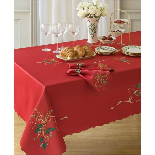 레녹스 Lenox Holiday Nouveau Napkin 4 Pack, Red