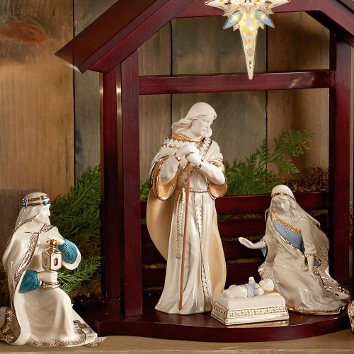 레녹스 Lenox 6238430 First Blessing Nativity 3 Piece Holy Family Figurine Set