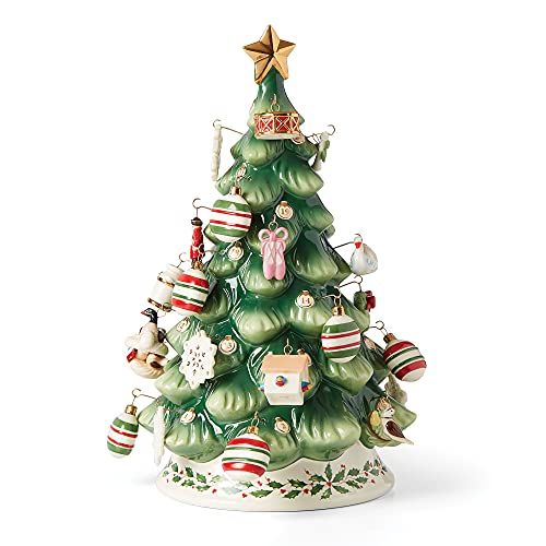 레녹스 Lenox Treasured Traditions Advent Calendar Tree Set, 3.70, Ivory, 25 Pieces