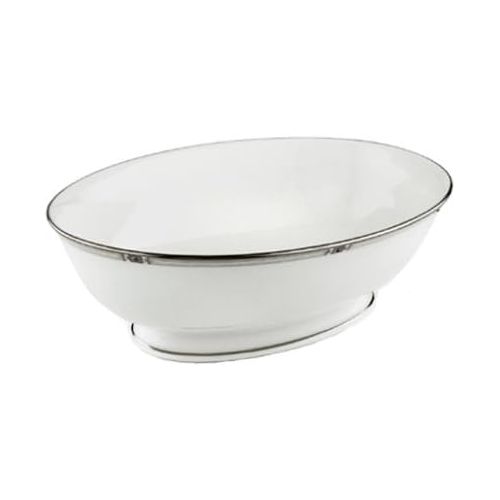 레녹스 Lenox Westerly Platinum Sauce Boat and Stand, White