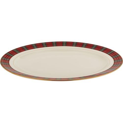 레녹스 Lenox Winter Greetings Plaid Oval Platter