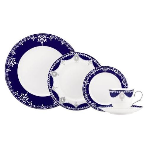 레녹스 Lenox Marchesa Couture 5-Piece Place Setting, Empire Pearl Indigo