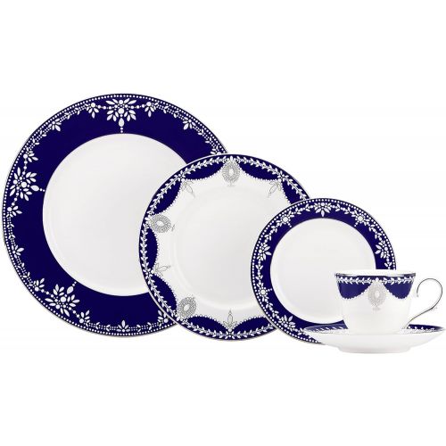 레녹스 Lenox Marchesa Couture 5-Piece Place Setting, Empire Pearl Indigo