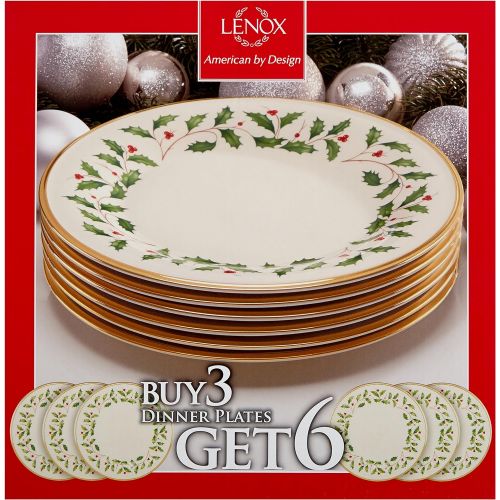 레녹스 Lenox Holiday Set of 6 Dinner Plates,multi