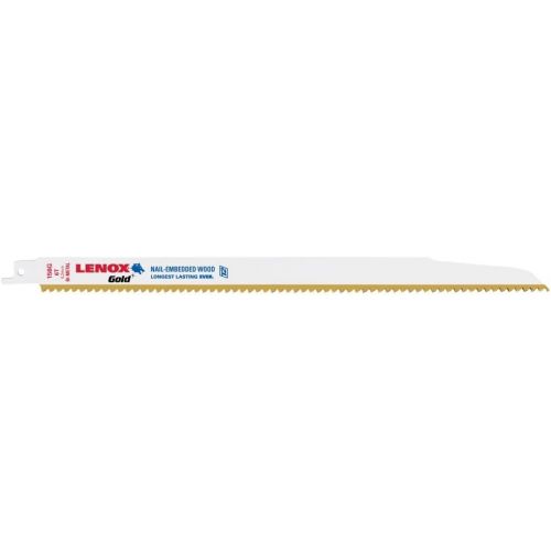 레녹스 Lenox Tools LENOX Tools 21076B956GR Gold Power Arc Reciprocating Saw Blade, For Wood, Nail-Embedded Wood Cutting, 9-inch, 6 TPI, 25-Pack