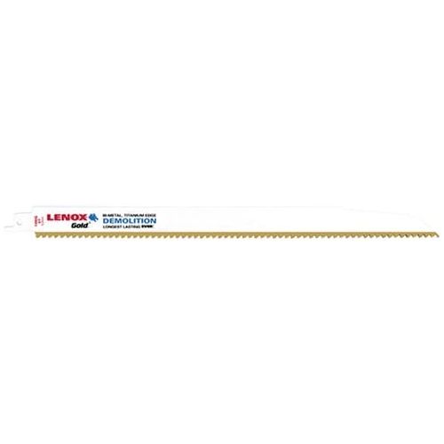 레녹스 Lenox Tools LENOX Tools 21223B106GR Gold Power Arc Demolition Reciprocating Saw Blade, For Demolition, Nail-Embedded Wood Cutting, 12-inch, 6 TPI, 25-Pack