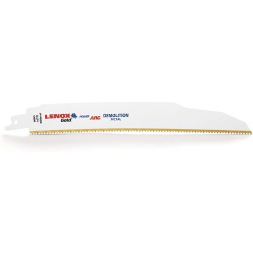 레녹스 Lenox Tools LENOX Tools 21223B106GR Gold Power Arc Demolition Reciprocating Saw Blade, For Demolition, Nail-Embedded Wood Cutting, 12-inch, 6 TPI, 25-Pack