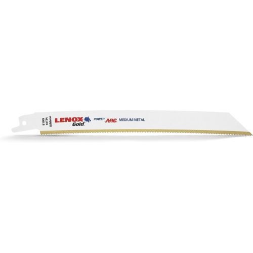 레녹스 Lenox Tools LENOX Tools 21227B6118GR Gold Power Arc Reciprocating Saw Blade, For Medium Metal Cutting, 6-inch, 18 TPI, 25-Pack