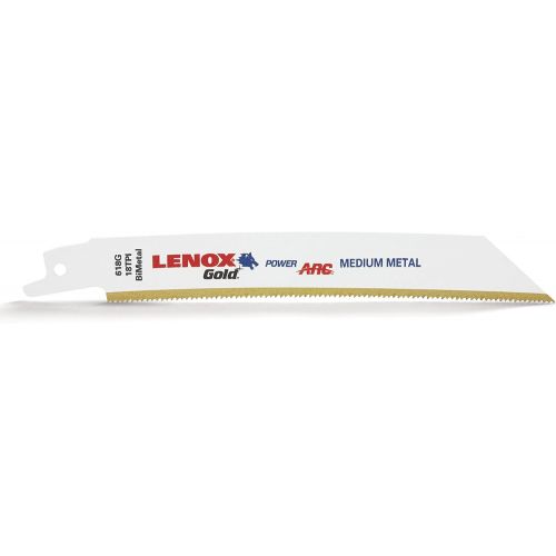 레녹스 Lenox Tools LENOX Tools 21227B6118GR Gold Power Arc Reciprocating Saw Blade, For Medium Metal Cutting, 6-inch, 18 TPI, 25-Pack