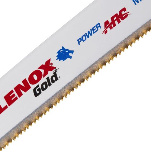 레녹스 Lenox Tools LENOX Tools 21227B6118GR Gold Power Arc Reciprocating Saw Blade, For Medium Metal Cutting, 6-inch, 18 TPI, 25-Pack