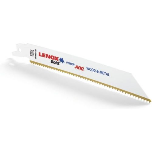 레녹스 Lenox Tools LENOX Tools 21229B9110GR Gold Power Arc Reciprocating Saw Blade, For Thick Metal Cutting, 9-inch, 10 TPI, 25-Pack