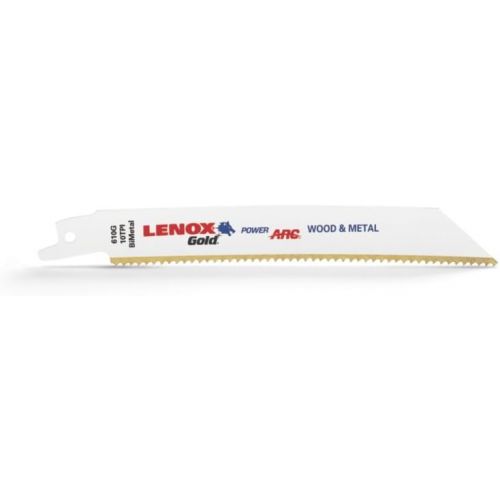 레녹스 Lenox Tools LENOX Tools 21229B9110GR Gold Power Arc Reciprocating Saw Blade, For Thick Metal Cutting, 9-inch, 10 TPI, 25-Pack