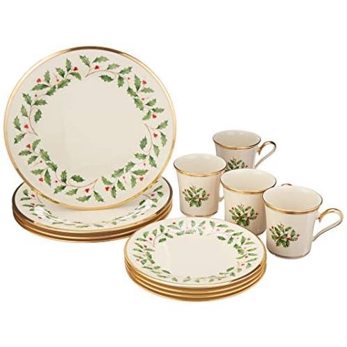 레녹스 Lenox Holiday 12-Piece Dinnerware Set