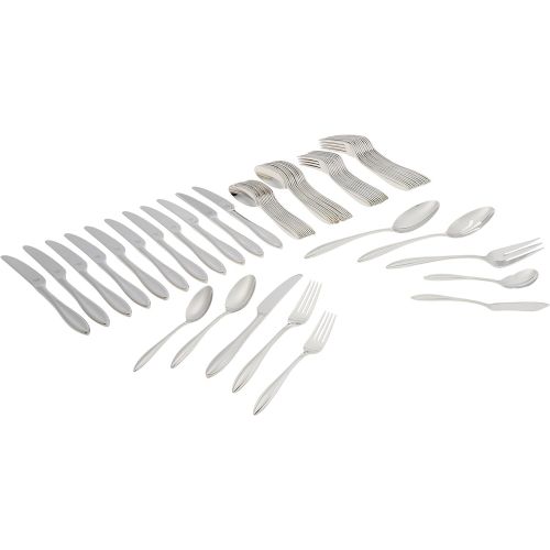 레녹스 Lenox Sculpt 65-Piece Flatware Set, Metallic