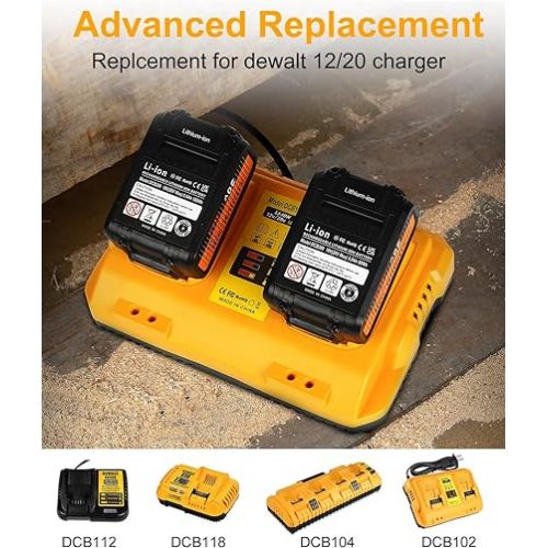  3Packs 20v Battery Replacement for Dewalt 20V Battery Max 6000mAh with DCB102 Charger
