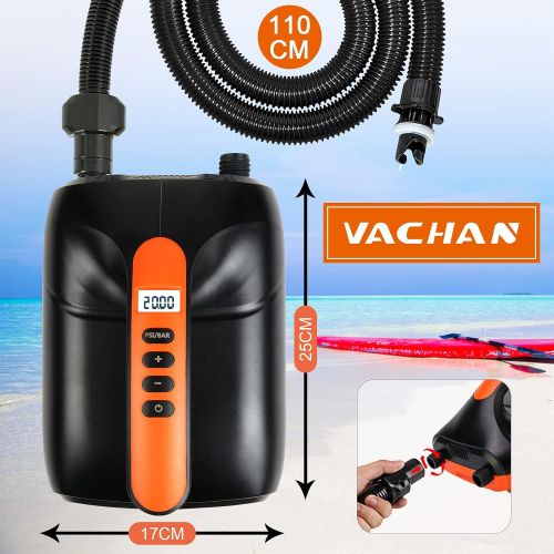  Lenranda SUP Air Pump Electric Protable - Air Pump for Inflatables 12V DC Car Connector, Intelligent Dual Stage Inflation & Auto-Off, for Inflatable Stand Up Paddle Boards, Boats
