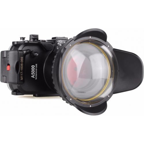 EACHSHOT 40m 130ft Waterproof Underwater Diving Camera Case For Sony A5000 16-50mm + 67mm Fisheye Lens + 67mm Red Filter