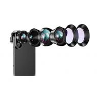 Lens LENS 6 in 1 Mobile Phone Teleconverter Wide Angle Macro Fish Eye CPL Starlight Mobile Phone External for iPhone, Samsung, LG HTC and Other Smartphone