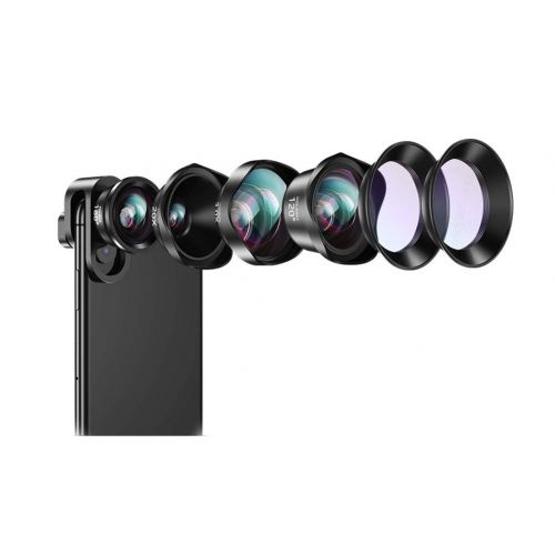  Lens LENS 6 in 1 Mobile Phone Teleconverter Wide Angle Macro Fish Eye CPL Starlight Mobile Phone External for iPhone, Samsung, LG HTC and Other Smartphone