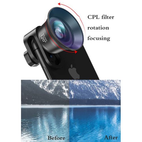  Lens LENS 6 in 1 Mobile Phone Teleconverter Wide Angle Macro Fish Eye CPL Starlight Mobile Phone External for iPhone, Samsung, LG HTC and Other Smartphone