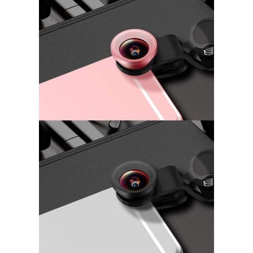  Lens LENS 2 in 1 Mobile Phone ens Kits Wide Angle Macro, Professional HD Camera Kits for iPhone PlugsiPhone, Samsung, LG HTC and Other Smartphone,Pink