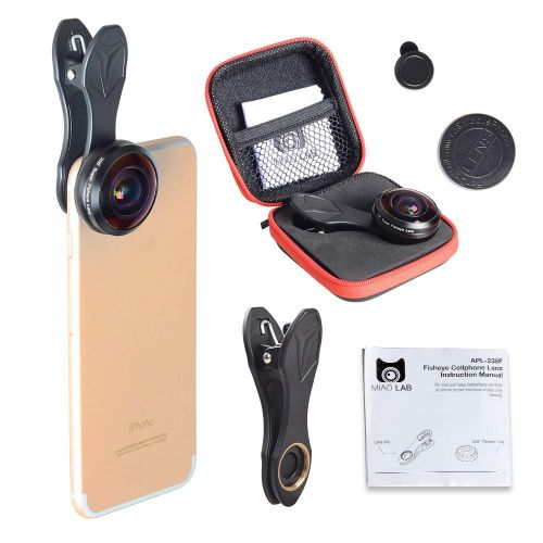  Mobile Phone Lens Professional Optical 238° Full Screen Without Vignetting Fisheye SLR HD Universal External Camera for iPhone, Samsung, LG HTC and Other Smartphone