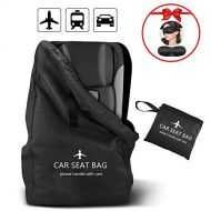 Lenture Car Seat Travel Bag, Universal Size Car Seat Cover Backpack Bag with Shoulder Straps for Stroller, Waterproof Nylon Fabric Carseat Carrier for Airport Gate Check-in