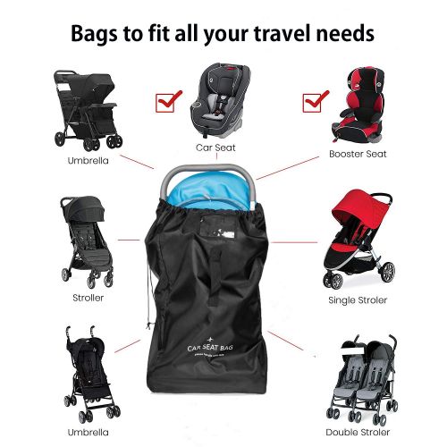  Lenture Car Seat Travel Bag, Universal Size Car Seat Cover Backpack Bag with Shoulder Straps for Stroller, Waterproof Nylon Fabric Carseat Carrier for Airport Gate Check-in